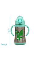 BOTELLA KIOKIDS DRAGON VERDE 280ml ACERO INOX