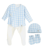 ESTUCHE REGALO VICHY - CONJ, GORRO Y MANOPLA CELESTE 1 M