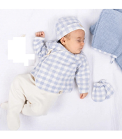 ESTUCHE REGALO VICHY - CONJ, GORRO Y MANOPLA CELESTE 1 M