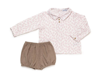 CONJUNTO PANTALON PANA CAMISA ARBOLES BEIG 12M