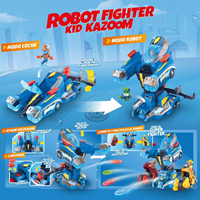 Figura Superthings Transformable Robot Fighter Kid Kazoom. Dos modos Vehiculo y Robot.