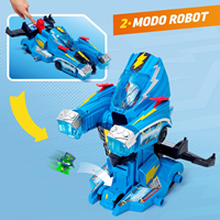 Figura Superthings Transformable Robot Fighter Kid Kazoom. Dos modos Vehiculo y Robot.