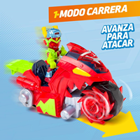 Moto Fighter Kid Fury Superthings. Dos modos de ataque. Carga el disco en la lanzadera y ataca.