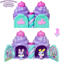 Figura Cherry Pets Confetti Cupcakes Bunny Twins. Incluye 2 figuras exclusivas accesorios y bolsa de confeti.