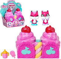 Figura Cherry Pets Confetti Cupcakes Fox Twins.  Incluye 2 figuras exclusivas accesorios y bolsa de confeti.