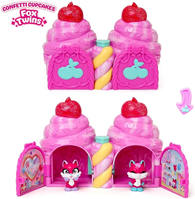 Figura Cherry Pets Confetti Cupcakes Fox Twins.  Incluye 2 figuras exclusivas accesorios y bolsa de confeti.
