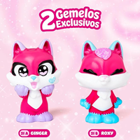 Figura Cherry Pets Confetti Cupcakes Fox Twins.  Incluye 2 figuras exclusivas accesorios y bolsa de confeti.