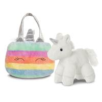 BOLSO UNICORNIO ARCOIRIS PELUCHE 21CM