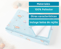 KIOKIDS TOALLA PLAYA MICROFIBRA TORTUGAS AZUL