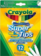 12 ROTULADORES CRAYOLA SUPER PUNTA LAVABLE