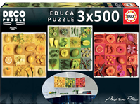 Puzzle Flores y Frutas Exóticas de 3 x 500 Piezas