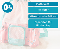 KIOKIDS BOLSA DE PLAYA ROSA TORTUGAS