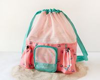 KIOKIDS BOLSA DE PLAYA ROSA TORTUGAS