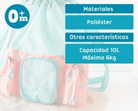 KIOKIDS BOLSA DE PLAYA NARANJA COCODRILO