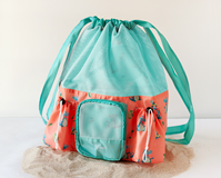 KIOKIDS BOLSA DE PLAYA NARANJA COCODRILO