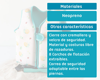 CHALECO COCODRILO NEOPRENO NARANJA M 2-3 AÑOS