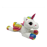 PELUCHE UNICORNIO MULTICOLOR TUMBADO 55 CM