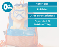 Bolsa Red de Playa Kiokids NARANJA LEON 38X30 CM 